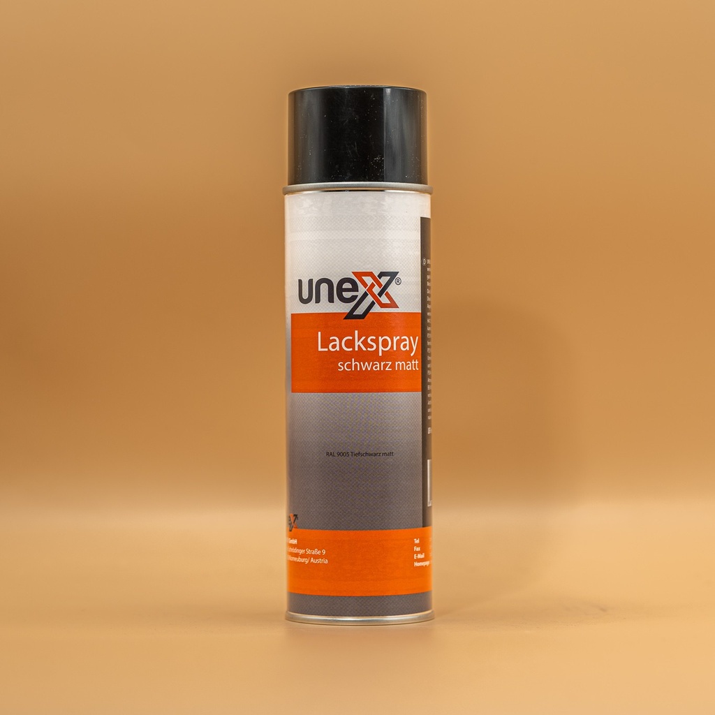 UNEX Lackspray Schwarz Glänzend 400ml – Profi Glanzlack für KFZ & Metall