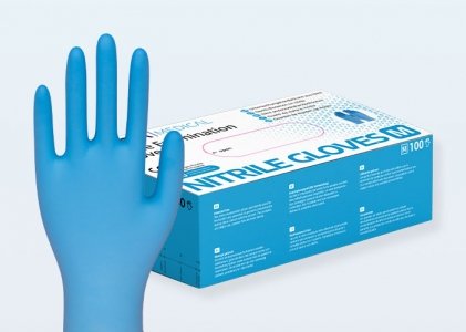 Nitril Handschuhe XL Blau Puderfrei 100 Stück/Pack.