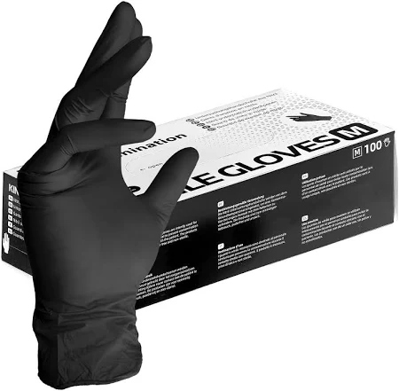 Nitril Handschuhe L Schwarz Puderfrei 100 Stk. im Pack