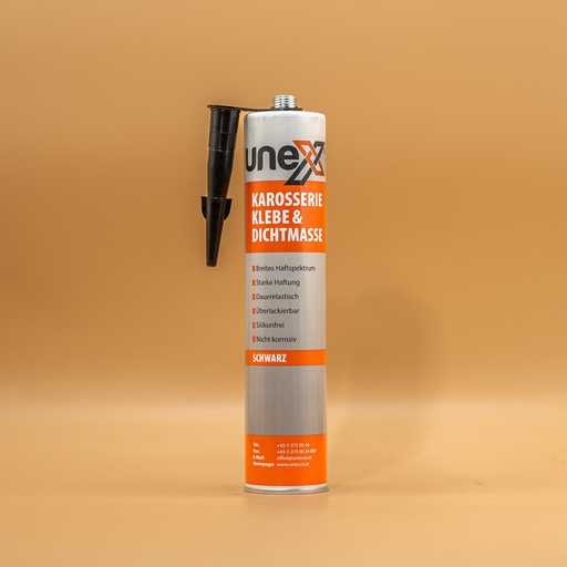 [UNEX10587] UNEX Karosserieklebe- & Dichtmasse Schwarz 310ml – PU Kleb- und Dichtstoff für KFZ, Metall & Industrie