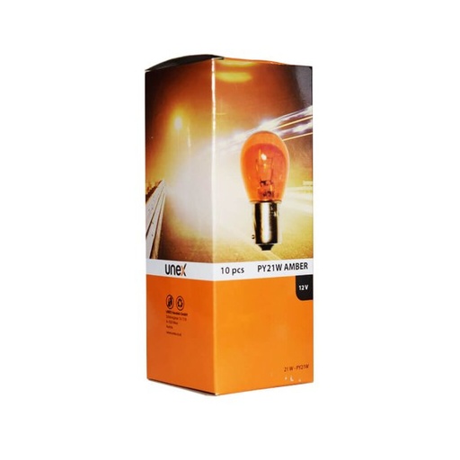 [UNEX10030] PY21W Amber 12V 10 er Pack