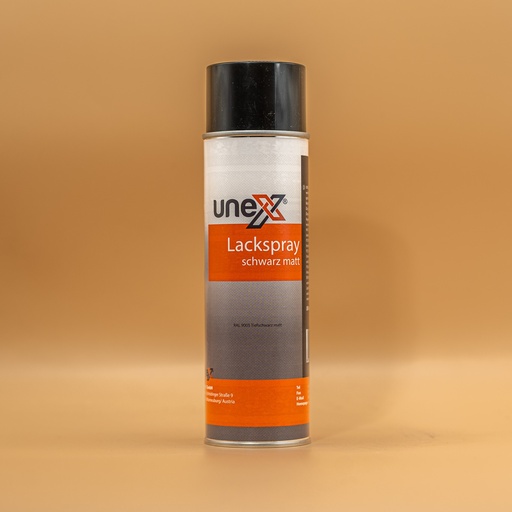 [UNEX10119] UNEX Lackspray Schwarz Glänzend 400ml – Profi Glanzlack für KFZ & Metall